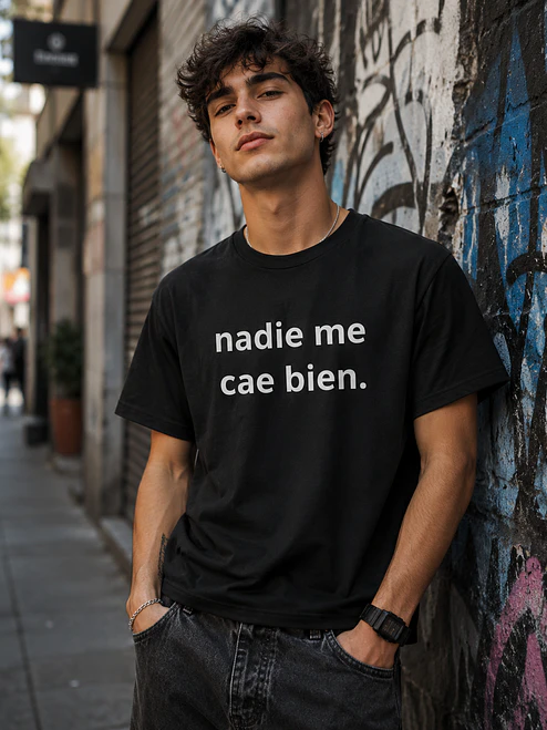 Polera Frases nadie me cae bien Frases Grafimax 1