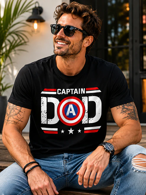 Polera Captain America Captain Dad Comics Grafimax 2