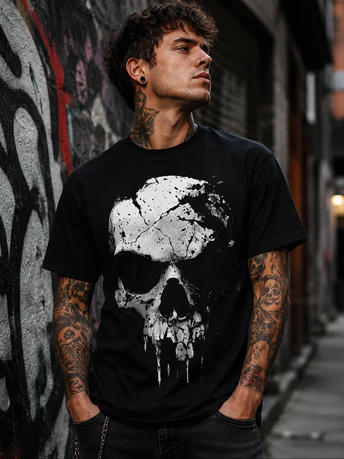 Polera calavera diseño urbano Grafimax 1