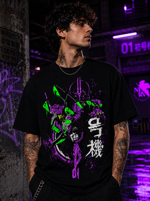 Polera Neon Genesis Evangelion Eva 01 Grafitti Anime Grafimax 1