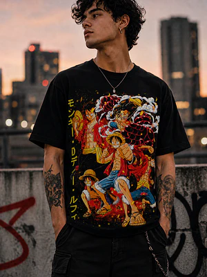 Polera One Piece Luffy y amigos Anime Grafimax