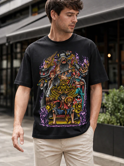 Polera One Piece Monkey D. Luffy en trono Anime Grafimax 1