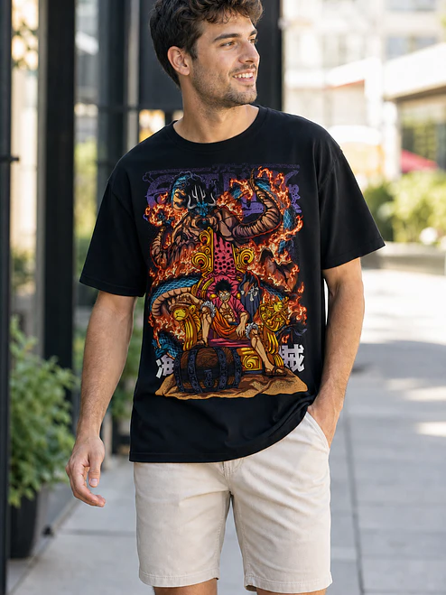 Polera One Piece Luffy en el trono Anime Grafimax 1