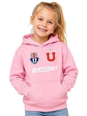 Polerón Niña Niñas  Universidad de chile la U  Como la camiseta Rosado -Grafimax