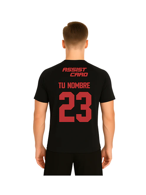 Camiseta manga larga Colo Colo Niño Fútbol Personalizada Dryfit Negro con rojo -Grafimax-  2