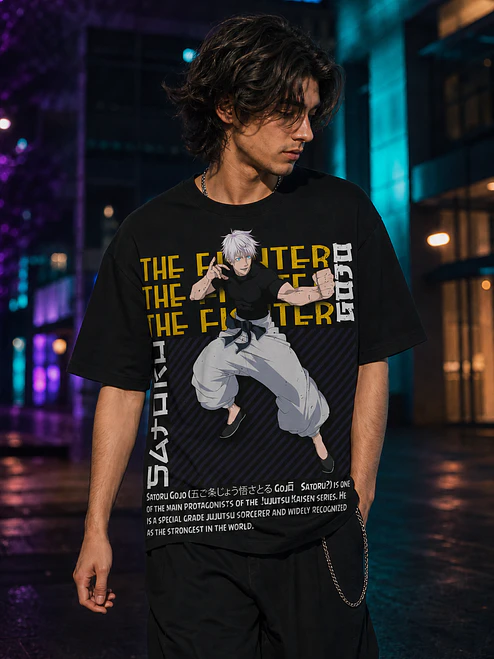 Polera Jujutsu Kaisen Gojo Satoru The Fighter Anime Grafimax 1