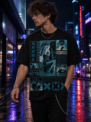 Polera Jujutsu Kaisen Gojo Satoru Bue Art Anime Grafimax