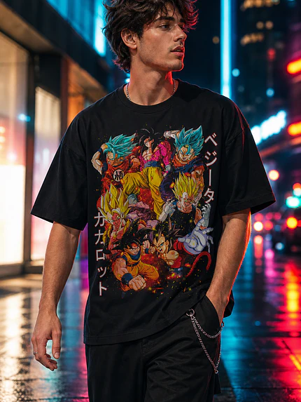 Polera Dragon Ball Goku Vegeta Saiyan Niveles Anime Grafimax 1