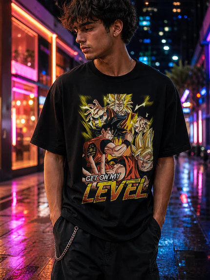 Polera Dragon Ball Goku y Vegeta Get On My Level Anime Grafimax 1