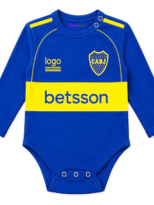 Body Pilucho Bebé Boca Juniors Fútbol Algodón Grafimax Azul