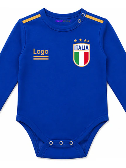 Body Pilucho Bebé Camiseta De Italia Futbol Algodón Grafimax 1