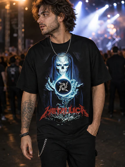 Polera Metallica calavera cristal Thrash Metal Grafimax 1
