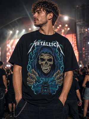 Polera Metallica calavera rayos Thrash Metal Grafimax