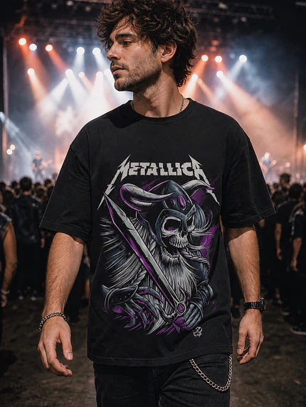 Polera Metallica calavera vikinga Thrash Metal Grafimax 1