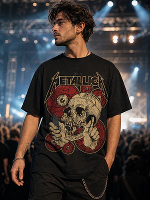 Polera Metallica Calavera y Serpiente Thrash Metal Grafimax