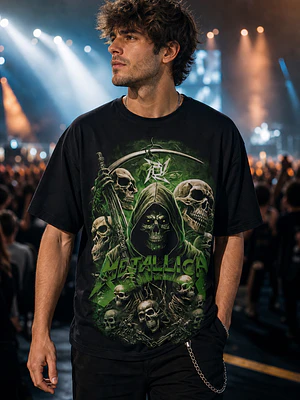 Polera Metallica calaveras encapuchado Thrash Metal Grafimax