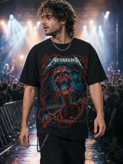 Polera Metallica ilustracion calavera Thrash Metal Grafimax 1