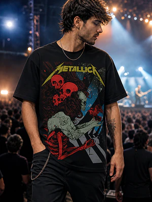 Polera Metallica ilustracion calaveras Thrash Metal Grafimax