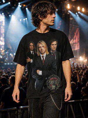 Polera Nirvana Kurt Cobain Dave Grohl Krist Novoselic Rock Grafimax