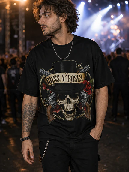 Polera Guns N Roses Logo Calavera Sombrero Rock Grafimax 1