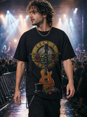 Polera Guns N Roses Slash Guitarra Y Rosas Rock Grafimax