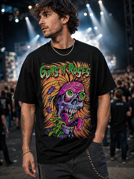 Polera Guns N Roses Calavera Psicodelica Rock Grafimax 1