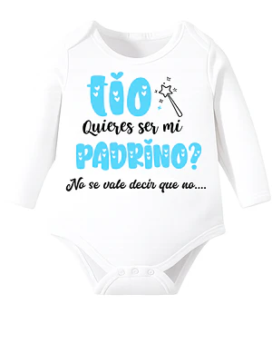 Body Bebé Quieres ser mi Padrino ? Algodón Bautizos - Grafimax