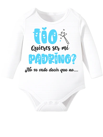 Body Bebé Quieres ser mi Padrino ? Algodón Bautizos - Grafimax 1