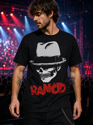 Polera Rancid Skull Hat Punk - Grafimax