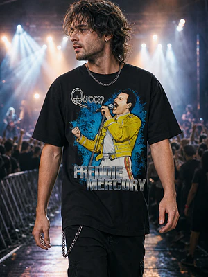 Polera Queen Freddie Mercury Rock - Grafimax