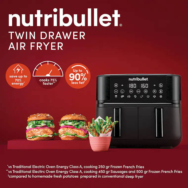 FREIDORA DE AIRE DIGITAL NUTRIBULLET TWIN DRAWER 6