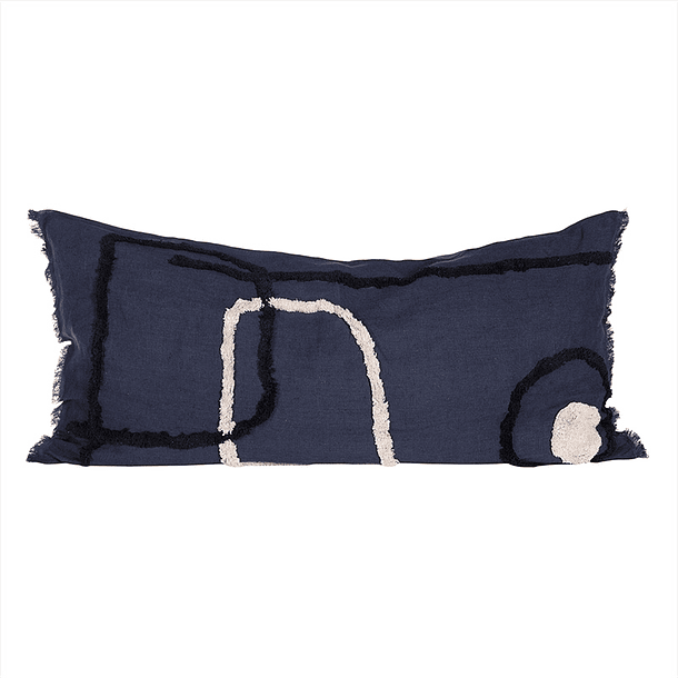 FUNDA LINO BORDADO TIKRI DENIM 55X110 CM