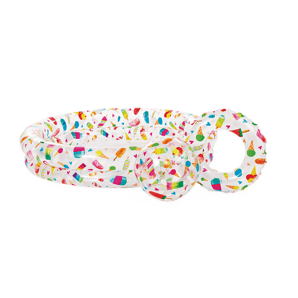 PISCINA INFLABLE INCLUYE PELOTA Y FLOTADOR (122 x 25 CM) 2