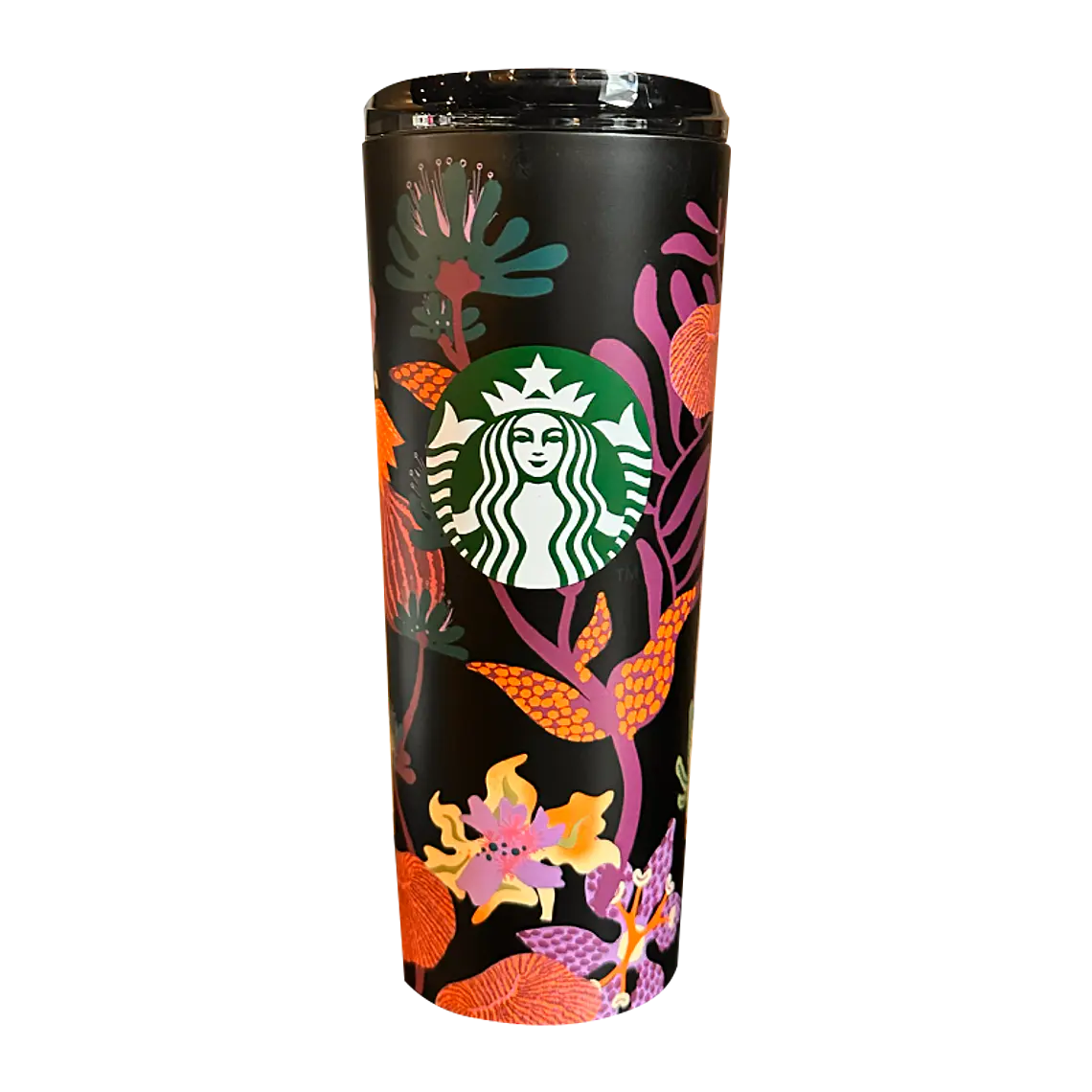 VASO TÉRMICO DE ACERO INOXIDABLE CON TAPA PARA BEBER, DISEÑO FLORAL, DE 16 OZ (≈473 ML) 1