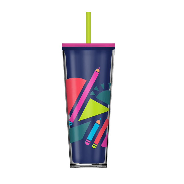 VASO PARA BEBIDAS FRÍAS DE PLÁSTICO ESCOLAR, DE 24 OZ (710 ML)