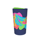 VASO TÉRMICO DE CERÁMICA DOBLE PARED ACABADO SOFT TOUCH DISEÑO FRUTAS, DE 12 OZ (355 ML) 1