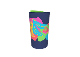 VASO TÉRMICO DE CERÁMICA DOBLE PARED ACABADO SOFT TOUCH DISEÑO FRUTAS, DE 12 OZ (355 ML)