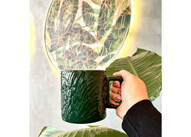 TAZA DE CERÁMICA VERDE OSCURO DISEÑO COLA DE SIRENA DE 14 OZ (414 ML)