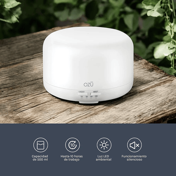 DIFUSOR DE AROMA ULTRASÓNICO BLANCO OZU  4