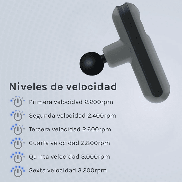 PISTOLA PARA MASAJES Y RECOVERY RECARGABLE OZU - COLOR GRIS 5