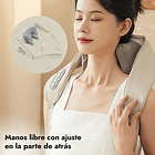 MASAJEADOR DE CUELLO Y HOMBORS SHIATSU RECARGABLE CON CALOR - COLOR BEIGE 5