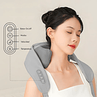 MASAJEADOR DE CUELLO Y HOMBORS SHIATSU RECARGABLE CON CALOR - COLOR GRIS 2