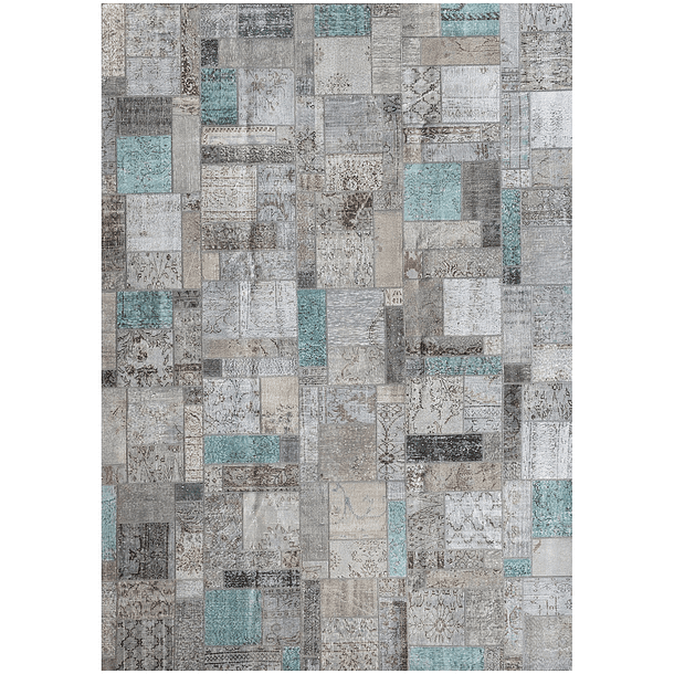 ALFOMBRA PATCHWORK LIGHT BLUE  DT2295 (3 x 3 m)