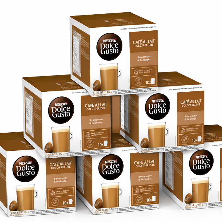 PACK 60 CÁPSULAS / 60 TAZAS DOLCE GUSTO AU LAIT (VENCIMIENTO:01/05/2026) 1