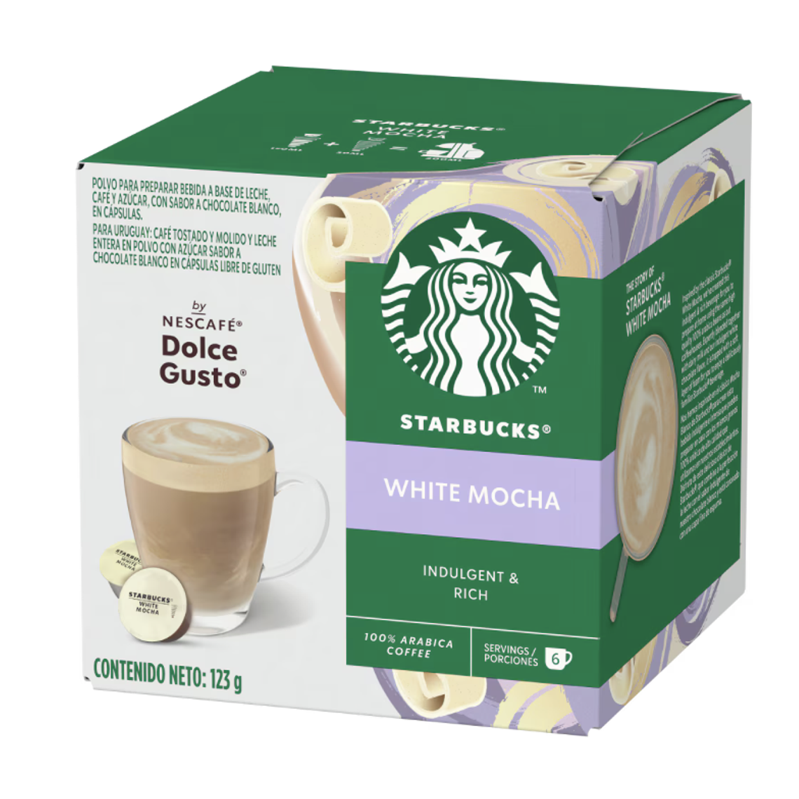 PACK 36 CÁPSULAS / 18 TAZAS DOLCE GUSTO STARBUCKS WHITE MOCHA (VENCIMIENTO: 31/03/2026) 3
