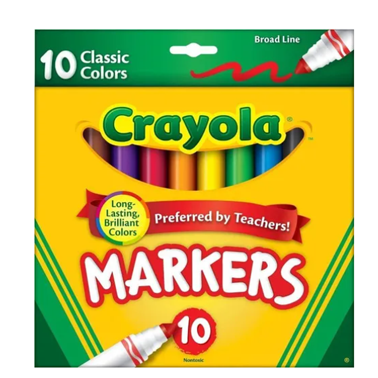 CRAYOLA - MARCADORES LINEAS ANCHAS (10 UNIDADES) 1