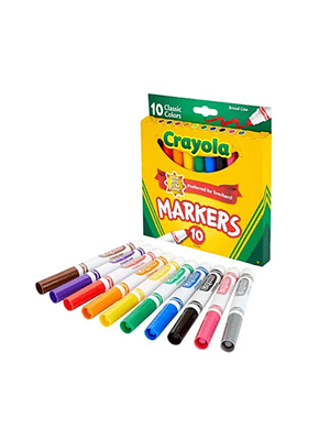 CRAYOLA - MARCADORES LINEAS ANCHAS (10 UNIDADES)
