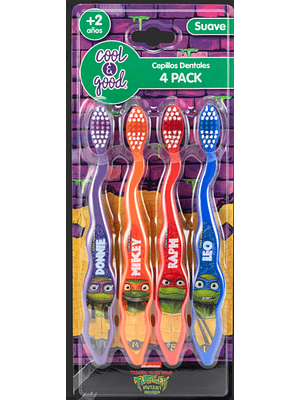 COOL&GOOD - CEPILLO INFANTIL TORTUGAS NINJA (4 UNIDADES)