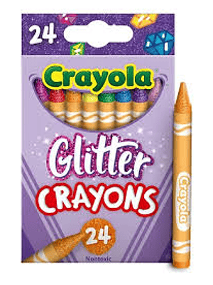 CRAYOLA - LAPICES DE CERA GLITTER (24 UNIDADES) 