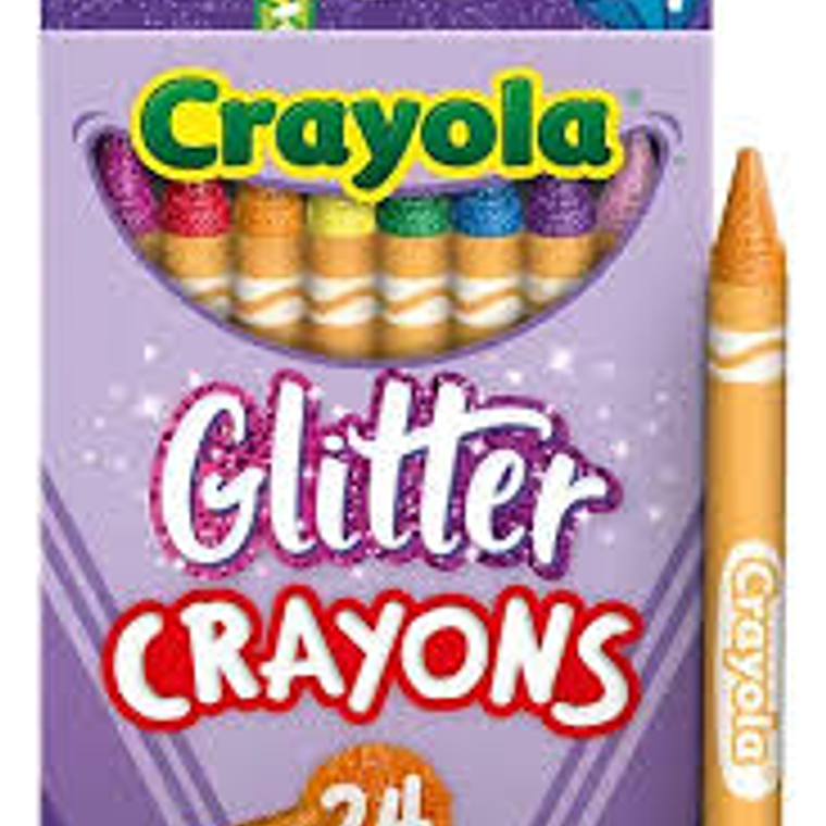 CRAYOLA - LAPICES DE CERA GLITTER (24 UNIDADES)  1